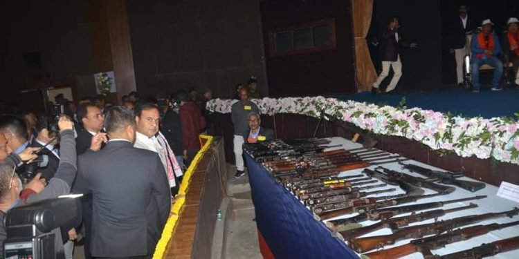 Assam :  Over 1600 NDFB cadres surrender with  arms & ammunition in Guwahati