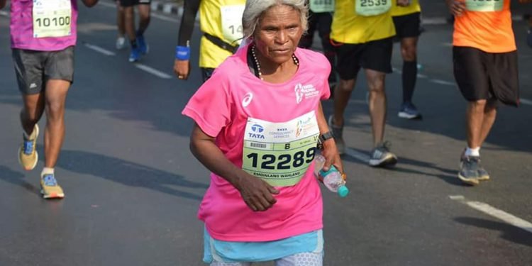 Grit & Determination : 71 –  year -old Kmoinlang  wins Tata Mumbai Marathon