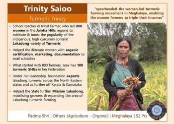 Meghalaya : Jaintia woman who led turmeric farming in  the state gets Padma  Shri