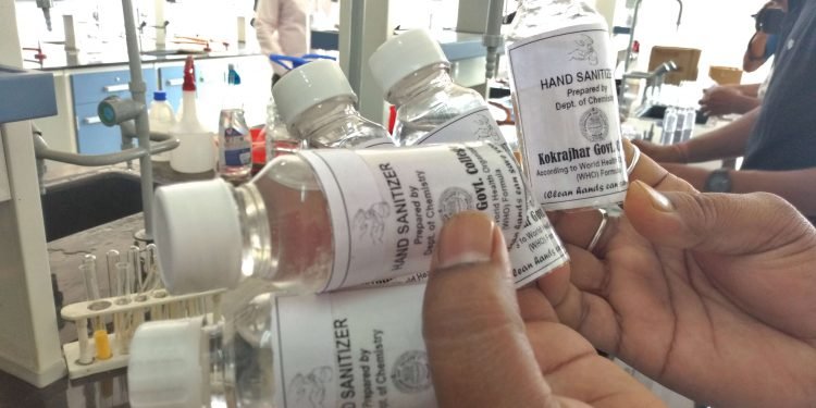 Assam : Kokrajhar Govt College prepares alcohol based  Hand Sanitizers