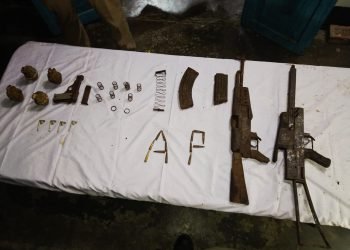 Assam : Arms and ammunition recovered from  deep jungles of  Kachugaon