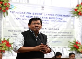 CM Conrad lays foundation stone Capt W. A Sangma Memorial College