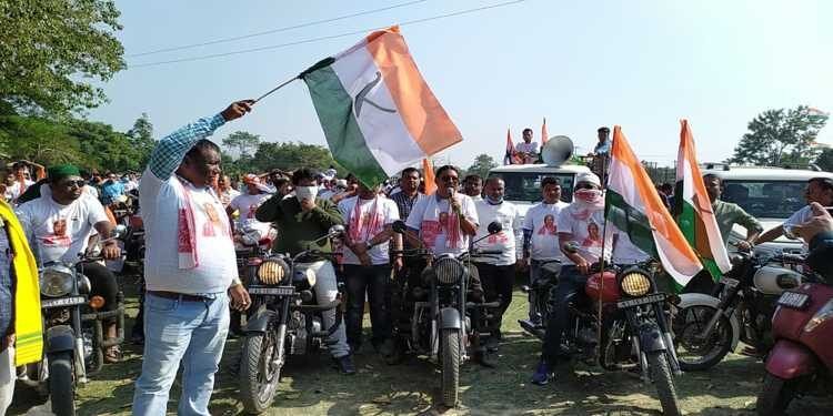 BTC Polls : Bike rally in support of independent candidate Raju Kumar Barman