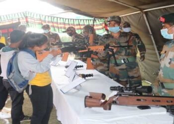 Assam Rifles, Aina Battalion organizes Weapon Display for Students