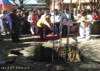 BTR : CEM Pramod Boro lays foundation stone for construction  of  Gurudev Kalicharan ‘s statue