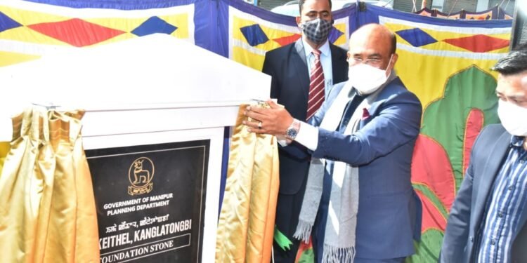 Manipur : CM Biren lays foundation stone of Women Markets