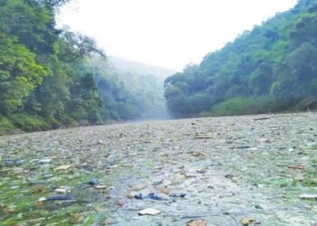 Meghalaya :  Plastic Bottles  polluting Umiam Lake