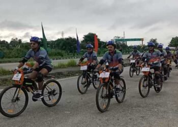 SSB cycle rally reaches  Kokrajhar to create  fit India awareness