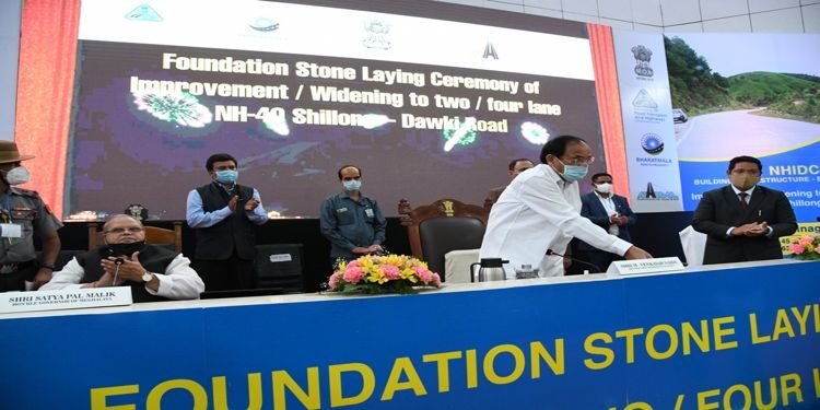 Vice President Naidu lays foundation of road project in Meghalaya