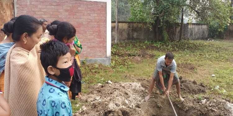 Mid Day Meal Scam : Rice dug out from school compound