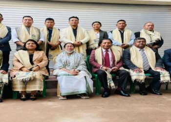 Meghalaya Trinamool Congress leaders  felicitated by Mamata