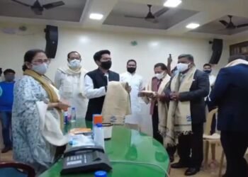 Meghalaya Trinamool Congress leaders  felicitated by Mamata