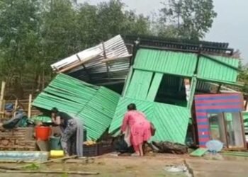 Hundreds Of Houses Damaged In A Cyclonic Storm In Ri Bhoi
