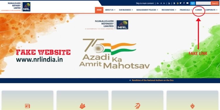 Warning  ! Fake Website Of NRL Created