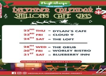 MGMP Calendar and Schedules  for Shillong (Street and Cafe), Tura, Sohra and Jowai