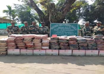 BSF seizes luxury items worth  Rs 38 lakhs  along Indo -Bangla border at Pyrdwah