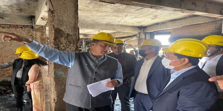 CM Conrad Sangma reviews Shillong’s Thana Road fire incident