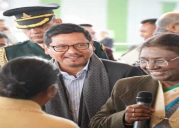 President interacts with the members of self-help groups in Tura