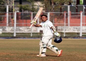 Raj Biswa’s fine century keeps Meghalaya in the fight