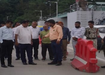 Power Minister AT Mondal inspects Umiam Bridge