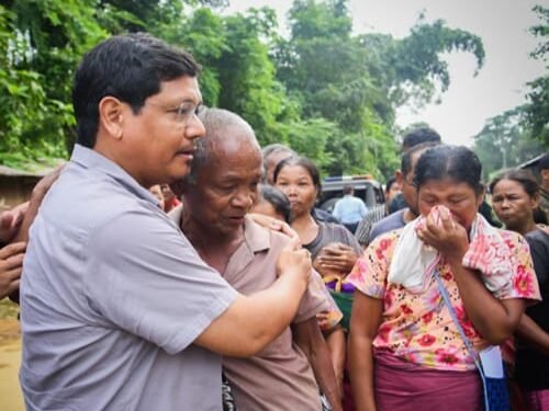 CM Conrad Tours Flood-Hit Garo Hills: Relief Efforts Underway