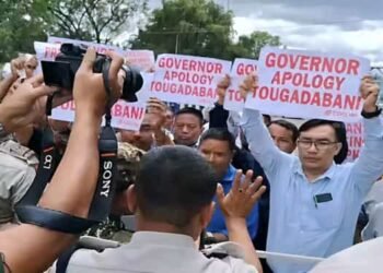 Tear Gas Fired as Protesters Clash with Security Forces in Imphal Over Governor’s Remarks