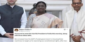 Defected AAP MPs meet Murmu, allege misuse of state machinery in Punjab