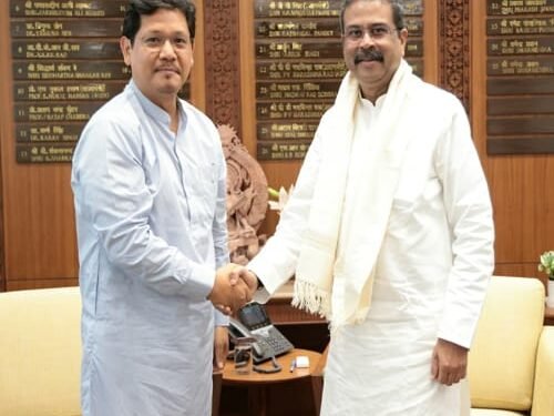 CM Meets Pradhan, Seeks Swift NEHU VC Pick, ₹100 Cr for State University
