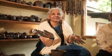 FM Sitharaman Shapes Clay at Larnai, Tours Meghalaya’s Heritage Trail