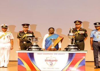 President Murmu Unveils Durand Cup Trophies, Flags Off 135th Edition