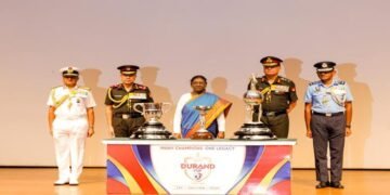 President Murmu Unveils Durand Cup Trophies, Flags Off 135th Edition